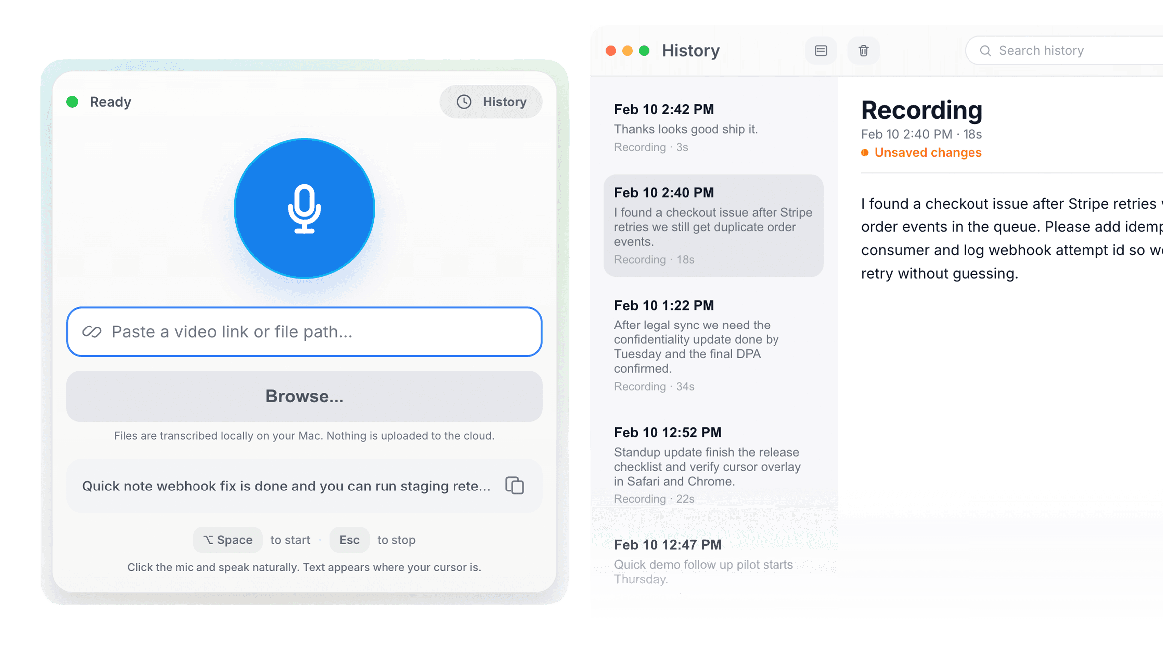 Dicta dictation app demo